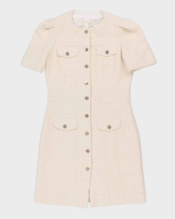 Womens Maje White Button Up Suit Dress - M