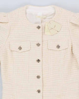 Womens Maje White Button Up Suit Dress - M