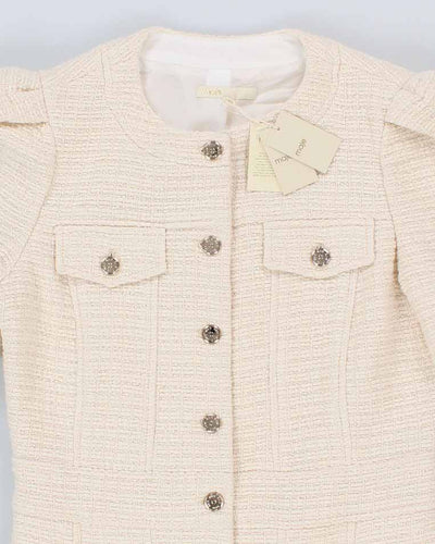 Womens Maje White Button Up Suit Dress - M
