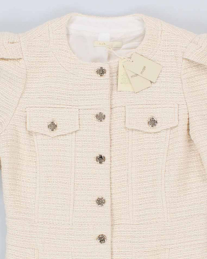 Womens Maje White Button Up Suit Dress - M