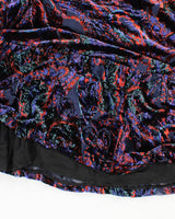 Womens Anthropologie Blue Paisley Pattern Velvet Maxi Dress - M