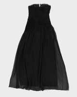 00s BCBG MaxAzria Darling Rouched Lined Silk Strapless Gown - XS