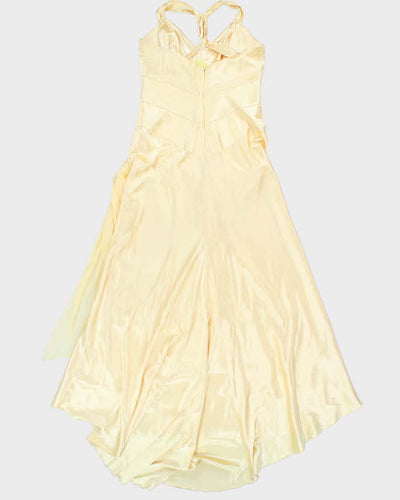 Vintage 90s Le Chateau Darling Yellow Satin Gown - M