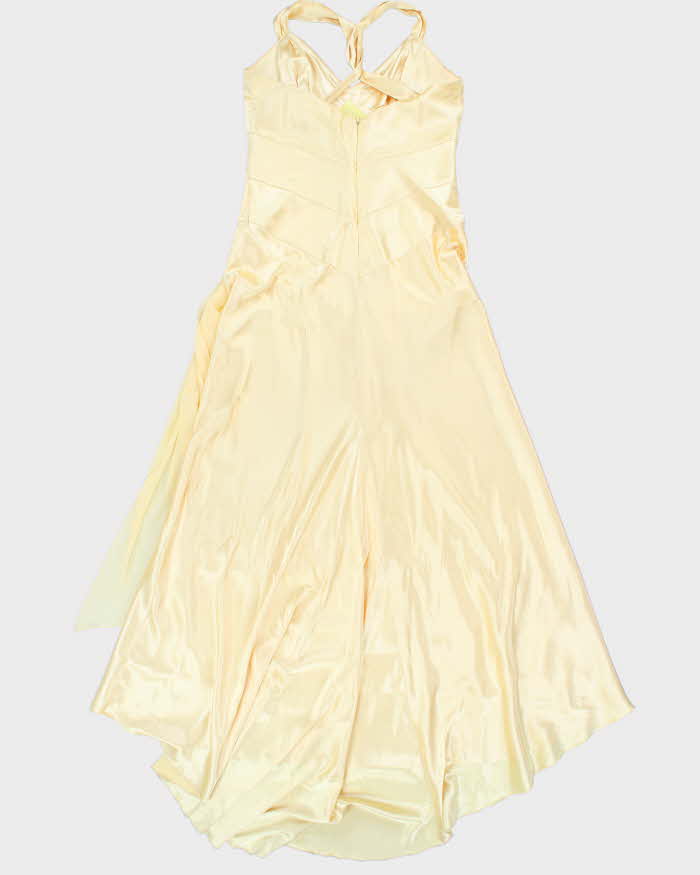 Vintage 90s Le Chateau Darling Yellow Satin Gown - M