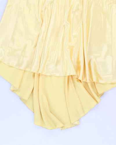 Vintage 90s Le Chateau Darling Yellow Satin Gown - M