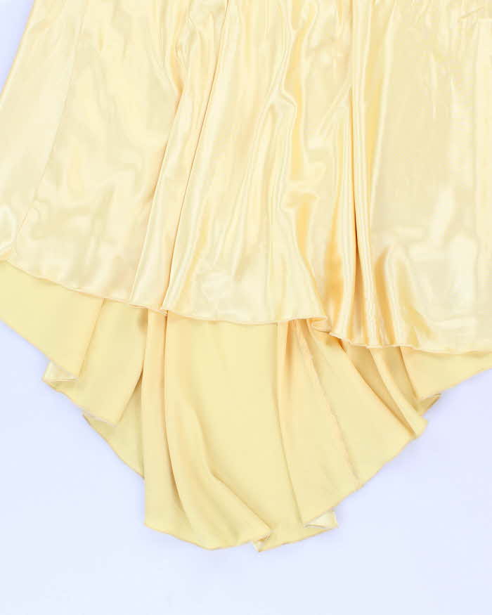 Vintage 90s Le Chateau Darling Yellow Satin Gown - M