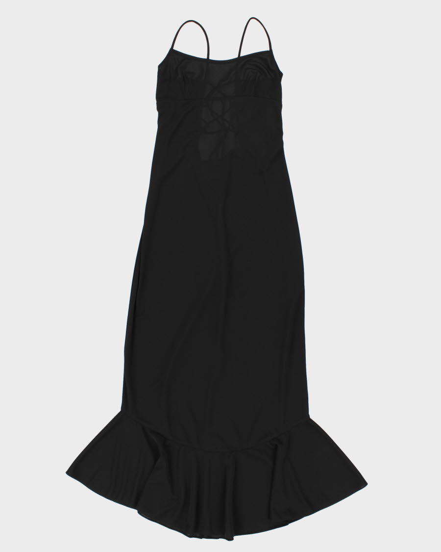 Vintage 80s/90s Black See-Through Maxi Dress - XL