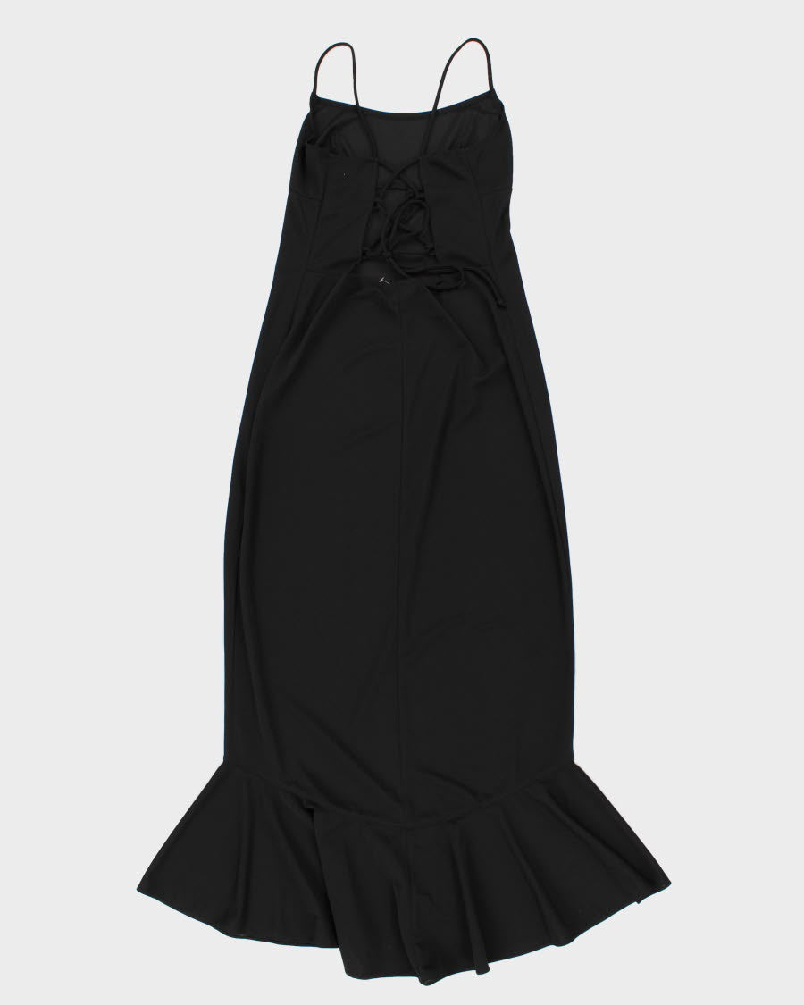 Vintage 80s/90s Black See-Through Maxi Dress - XL