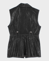 Vintage Women's Black Leather Dress - M