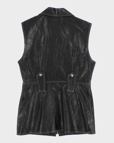 Vintage Women's Black Leather Dress - M