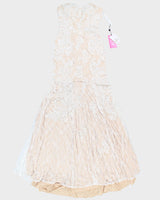 Women's Jovani White Beaded Strapless Evening Dress - XS