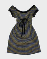 Betsey Johnson Striped Velvet Dress - M