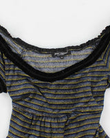 Betsey Johnson Striped Velvet Dress - M