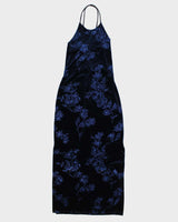 Vintage 80s/90s Velvet Sequined Dress - S/M