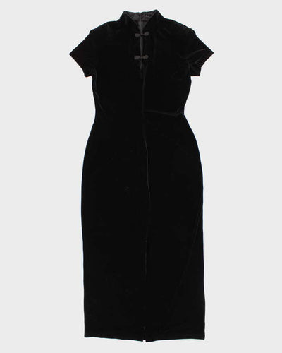 Vintage 90s Darling High Neck Short Sleeve Velvet Dress - M