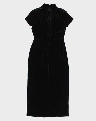 Vintage 90s Darling High Neck Short Sleeve Velvet Dress - M