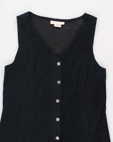 Vintage 80s Nancy G Microfiber Navy Maxi Dress - L