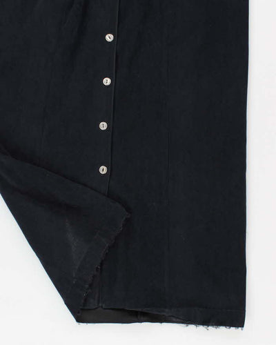 Vintage 80s Nancy G Microfiber Navy Maxi Dress - L