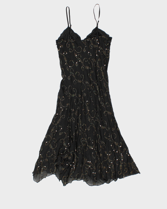 Vintage Woman's Black Sequin Embellished Dress - M