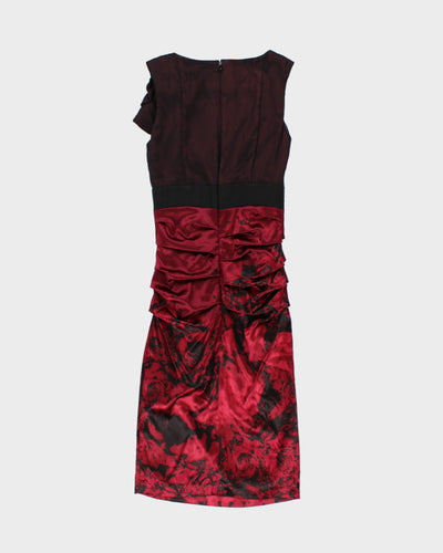 Vintage 90s Le Chateau Silk Blend Rouched Evening Dress - XXS