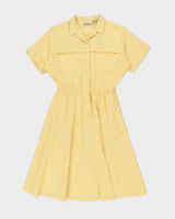 Vintage 90s L.L. Bean Cool Weave Yellow Dress - L