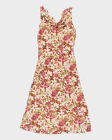 Vintage Y2k 00s Le Chateau Cowl Neck Floral Dress - M