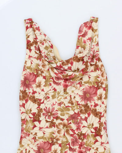 Vintage Y2k 00s Le Chateau Cowl Neck Floral Dress - M