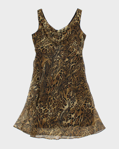 Y2K 00s Jessica Animal Print Swirl Dress - M