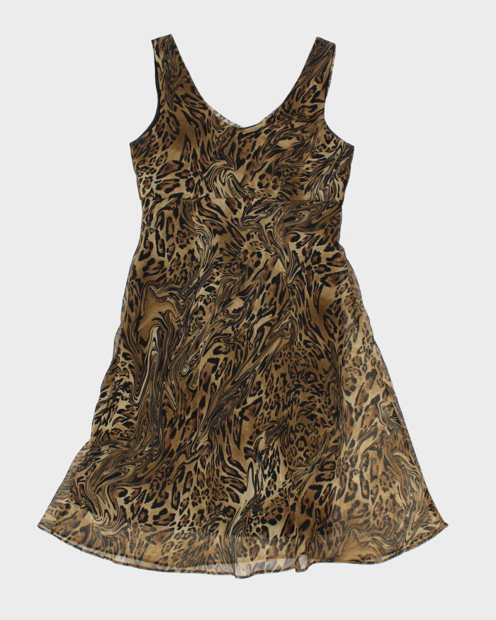 Y2K 00s Jessica Animal Print Swirl Dress - M