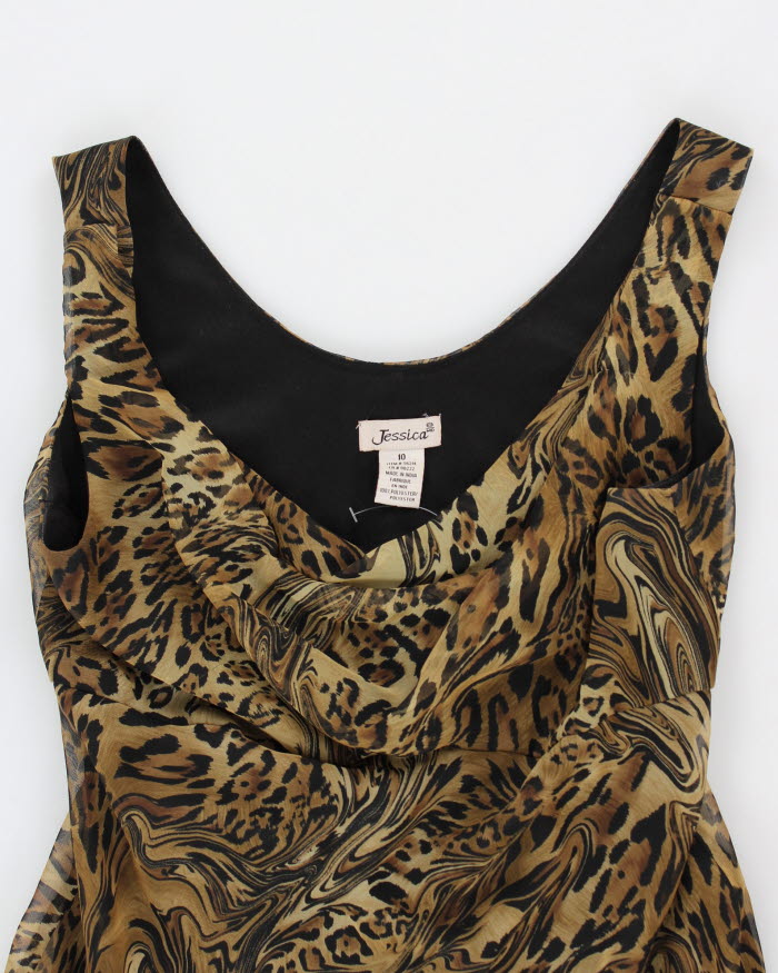 Y2K 00s Jessica Animal Print Swirl Dress - M