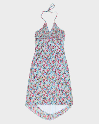Vintage 90s Le Chateau Floral Halter Neck Summer Dress - S