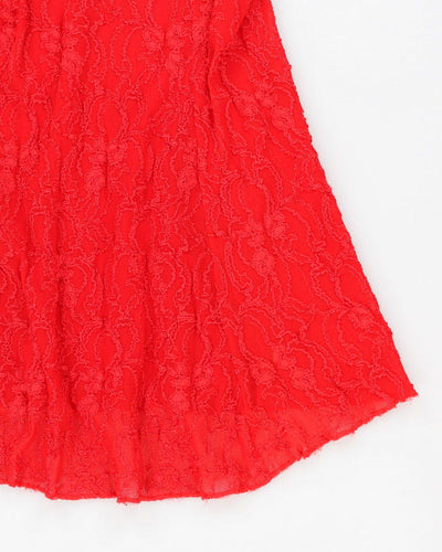 Vintage 90s Bennett & Bain Darling Red Textured Mini Dress - L