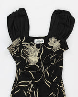 Vintage 90s Green Box Floral Dress - XL