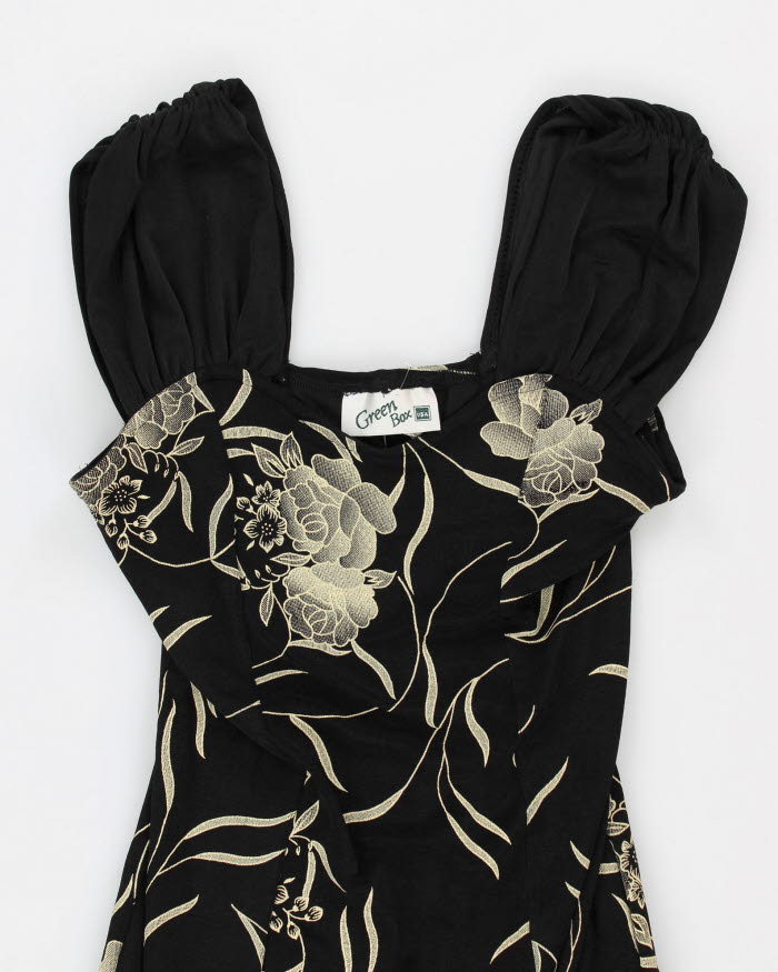 Vintage 90s Green Box Floral Dress - XL