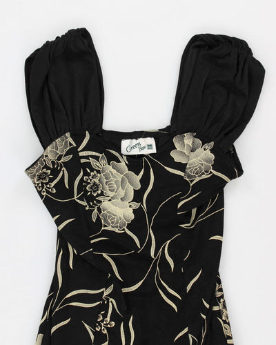 Vintage 90s Green Box Floral Dress - XL