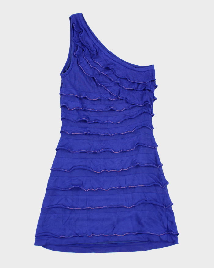 Guess by Marciano Blue Ruffled Mini Dress - XS