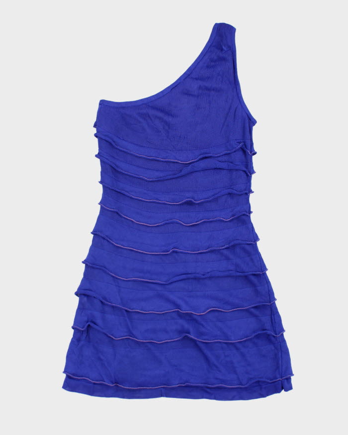 Guess by Marciano Blue Ruffled Mini Dress - XS