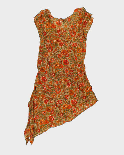 Alchemy Silk Floral Asymmetric Hem Dress - M