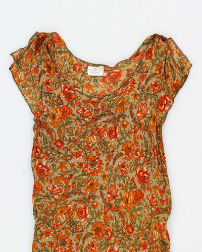 Alchemy Silk Floral Asymmetric Hem Dress - M