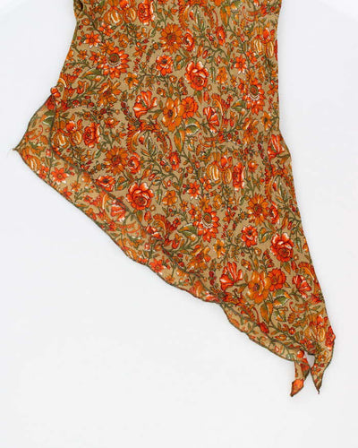 Alchemy Silk Floral Asymmetric Hem Dress - M