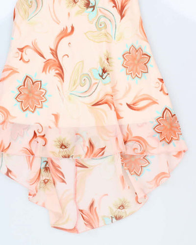 Y2k 00s Sakura Floral Halter Neck Dress - M