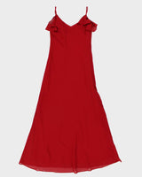90s Lori Ann Red Evening Maxi Dress - S