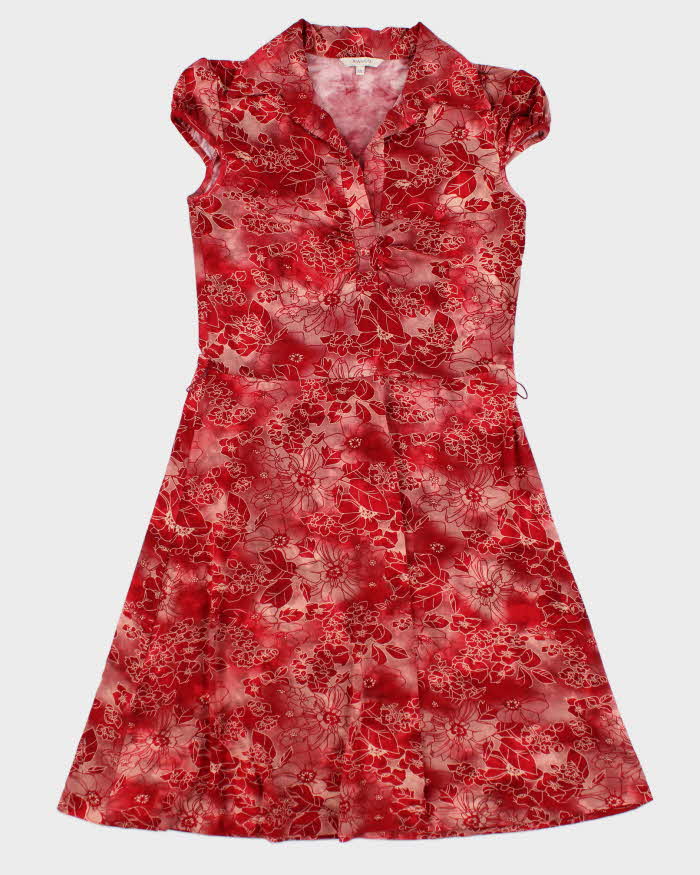 90s RW & Co Red Floral Dress - M