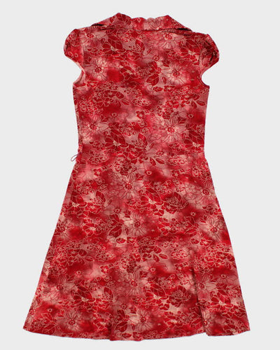 90s RW & Co Red Floral Dress - M