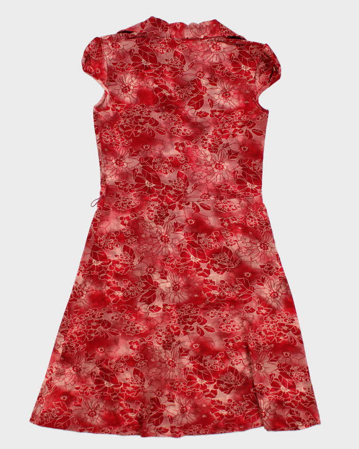 90s RW & Co Red Floral Dress - M