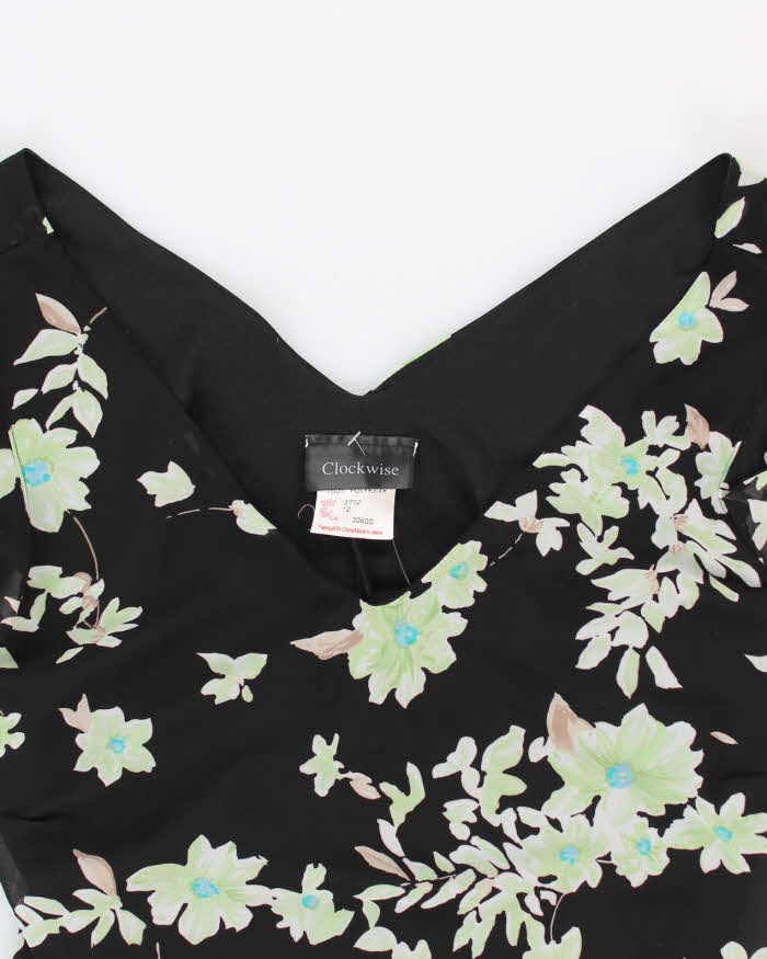 90s Clockwise Floral Dress - M