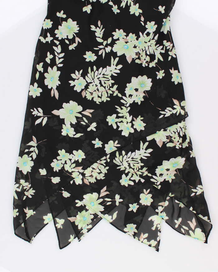 90s Clockwise Floral Dress - M