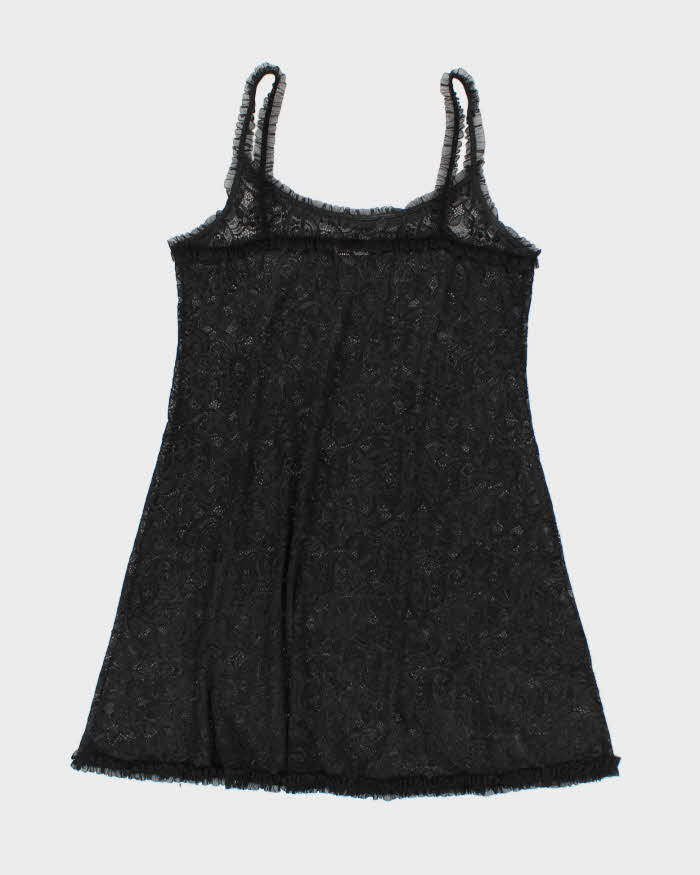 Vintage 90s Black Lace Dress - M