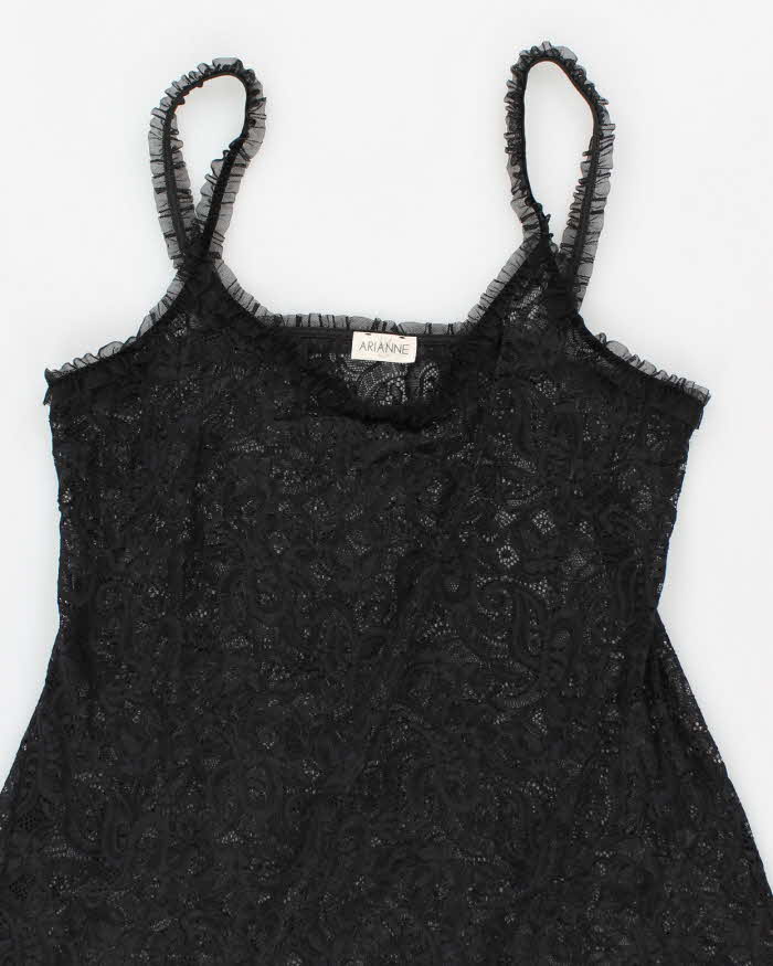 Vintage 90s Black Lace Dress - M