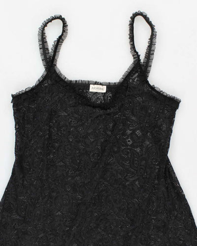 Vintage 90s Black Lace Dress - M